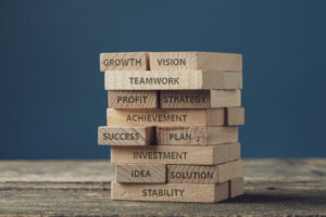 fMerchant law firm foundation blocks building business success image